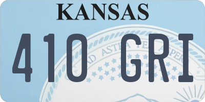 KS license plate 410GRI