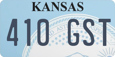KS license plate 410GST