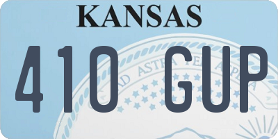 KS license plate 410GUP