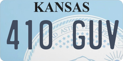 KS license plate 410GUV