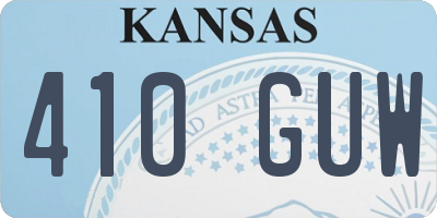 KS license plate 410GUW