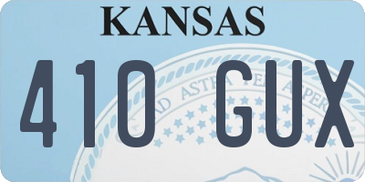 KS license plate 410GUX