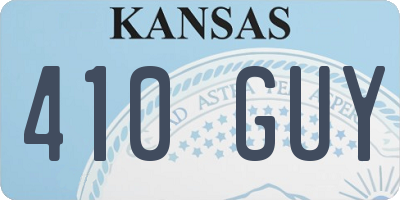 KS license plate 410GUY