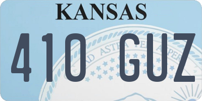 KS license plate 410GUZ