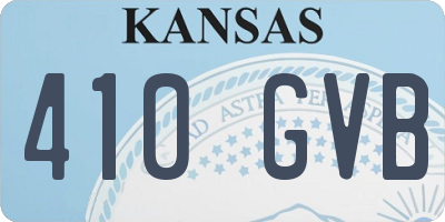 KS license plate 410GVB