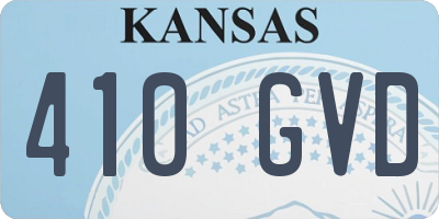 KS license plate 410GVD