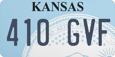KS license plate 410GVF