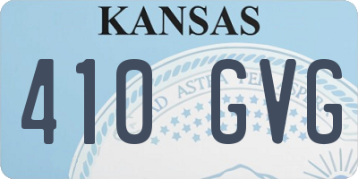 KS license plate 410GVG