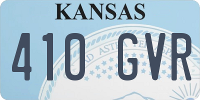 KS license plate 410GVR