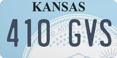 KS license plate 410GVS