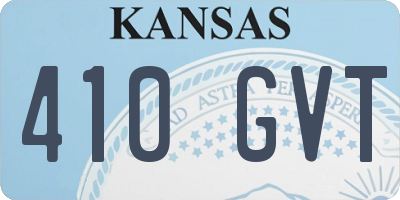 KS license plate 410GVT