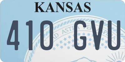 KS license plate 410GVU