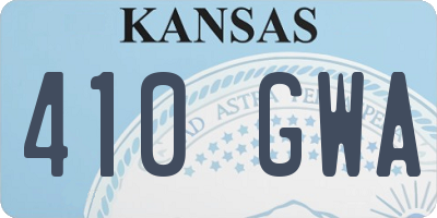 KS license plate 410GWA