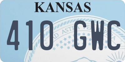 KS license plate 410GWC