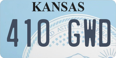 KS license plate 410GWD