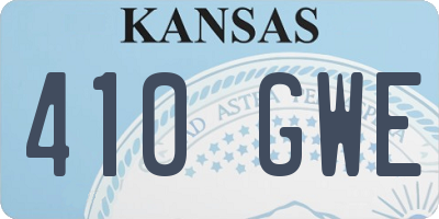 KS license plate 410GWE