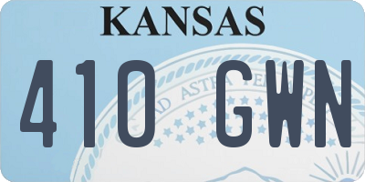 KS license plate 410GWN