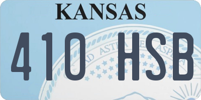 KS license plate 410HSB
