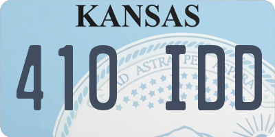 KS license plate 410IDD