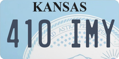 KS license plate 410IMY