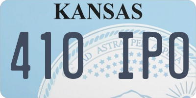KS license plate 410IPO