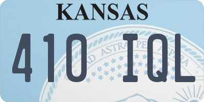 KS license plate 410IQL
