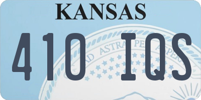KS license plate 410IQS