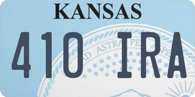 KS license plate 410IRA