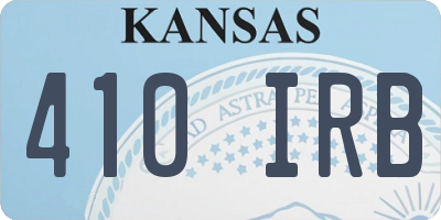 KS license plate 410IRB