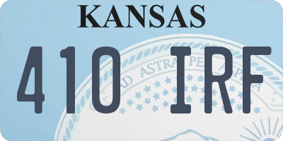 KS license plate 410IRF