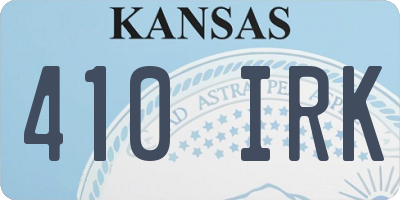 KS license plate 410IRK