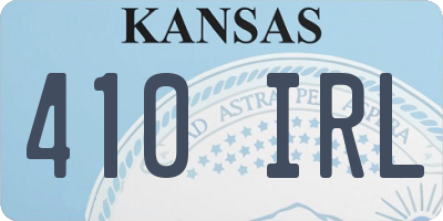 KS license plate 410IRL