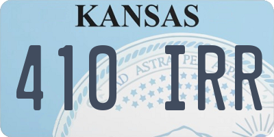 KS license plate 410IRR