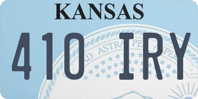 KS license plate 410IRY