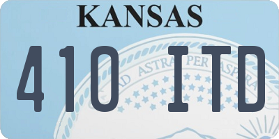 KS license plate 410ITD