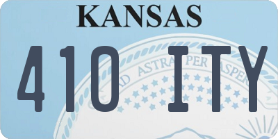 KS license plate 410ITY