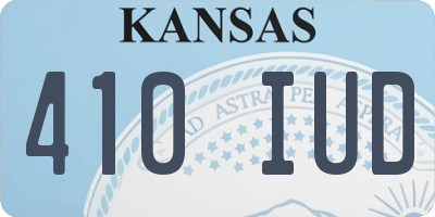 KS license plate 410IUD