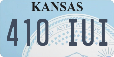 KS license plate 410IUI