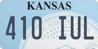 KS license plate 410IUL