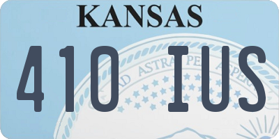 KS license plate 410IUS