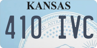 KS license plate 410IVC
