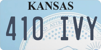 KS license plate 410IVY