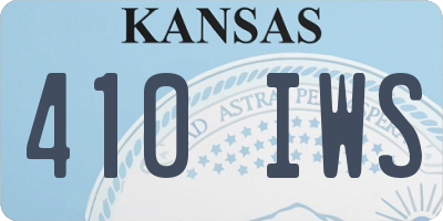 KS license plate 410IWS
