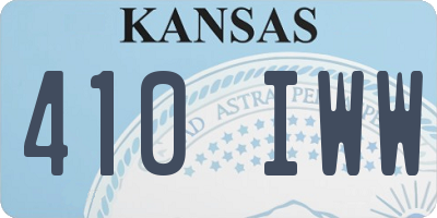 KS license plate 410IWW