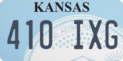 KS license plate 410IXG
