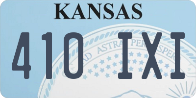 KS license plate 410IXI
