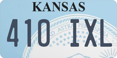 KS license plate 410IXL
