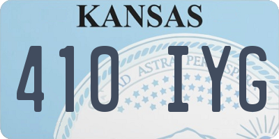 KS license plate 410IYG