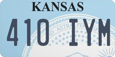KS license plate 410IYM