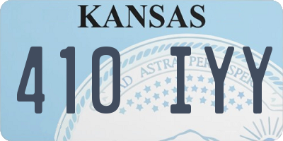 KS license plate 410IYY